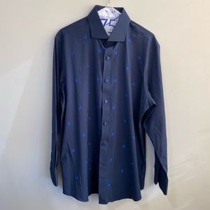 G-fore Mens Long sleeve Button Up Shirt XL Navy